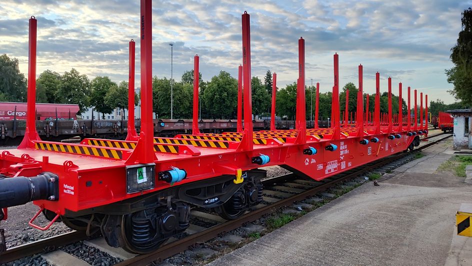 A red stanchion wagon