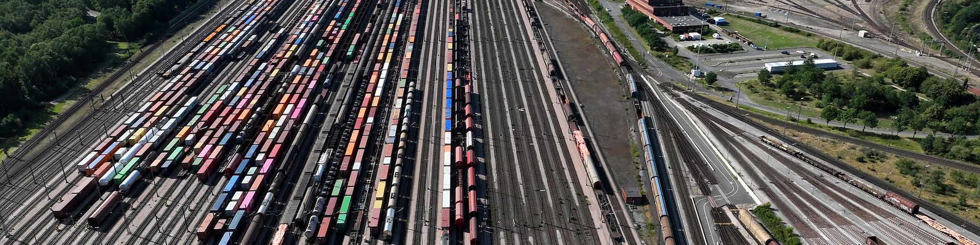 Rangierbahnhof Maschen aus der Sicht von oben. 