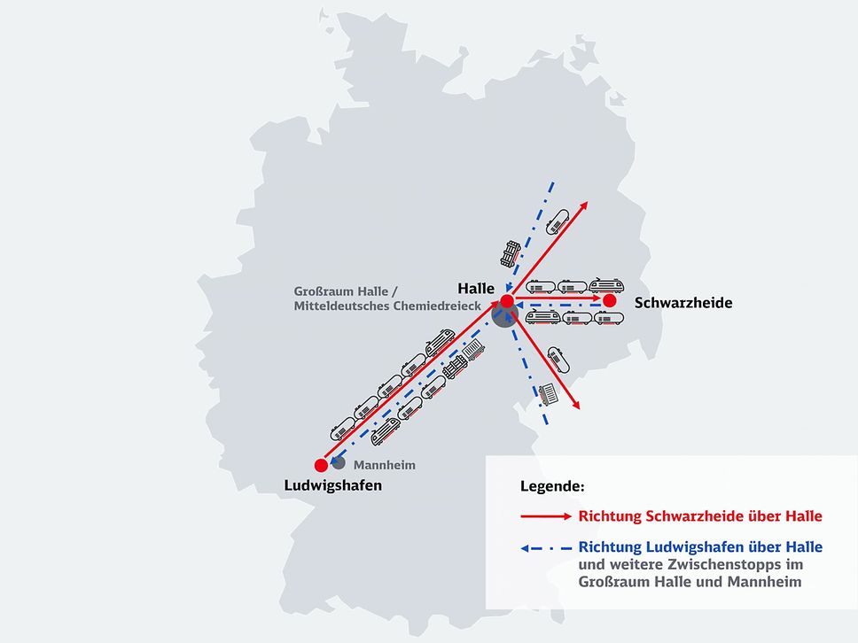 Rail-Shuttle-Konzept der DB Cargo BTT verbindet Produktionsstandorte der BASF