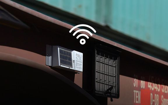 A telematics box on a freight wagon.